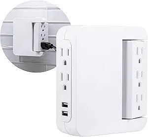 GE 39429 Pro Side-Access Swivel Surge Protector USB