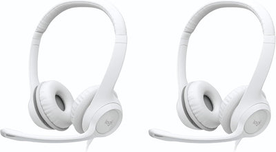 Logitech H390 USB Computer Headset 2-Pack White