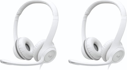 Logitech H390 USB Computer Headset 2-Pack White