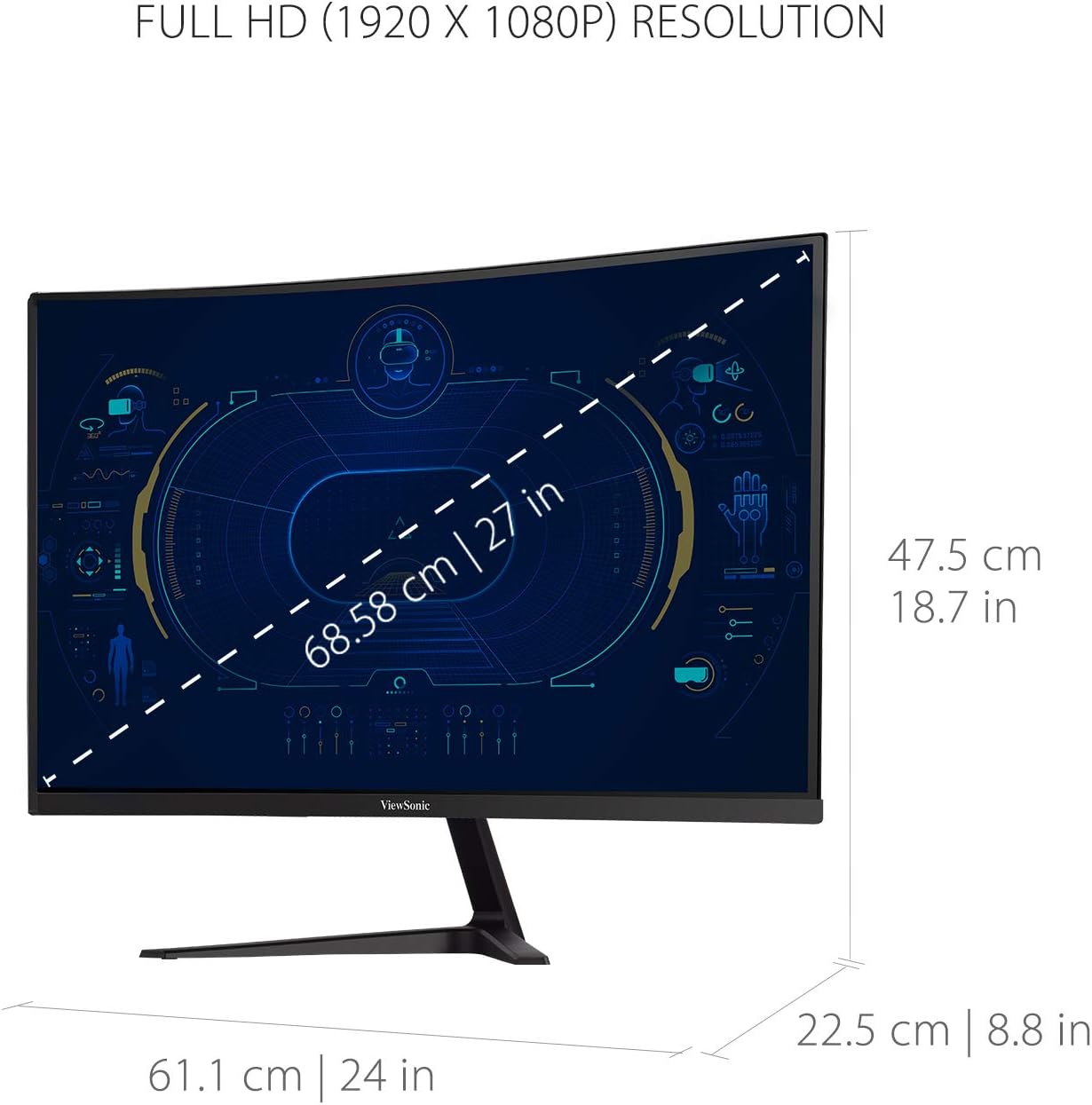 ViewSonic VX2718-PC-MHD 27" Curved 1080p 180Hz Gaming Monitor