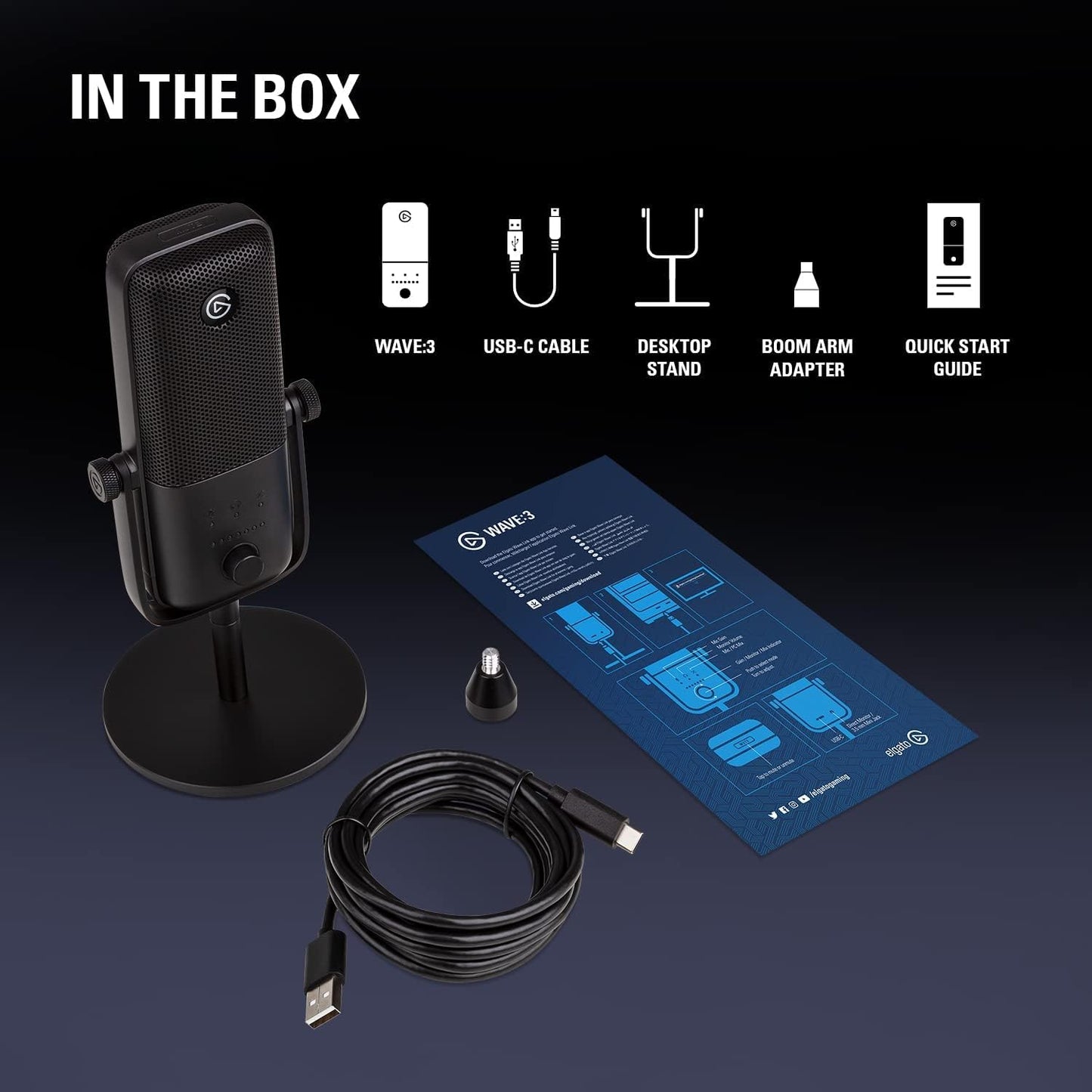 Elgato Wave:3 Premium USB Condenser Microphone Streaming