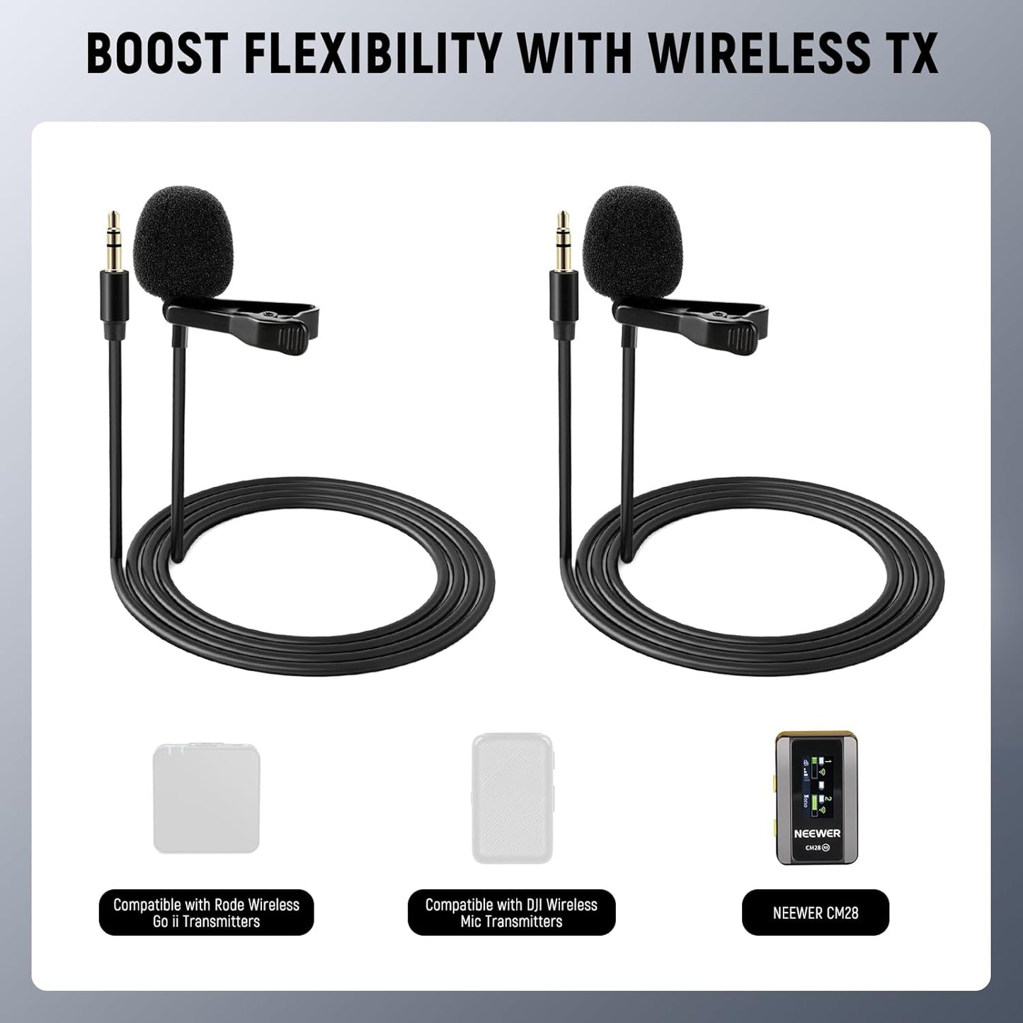 Neewer CM5 Lavalier Lapel Microphone 2-Pack