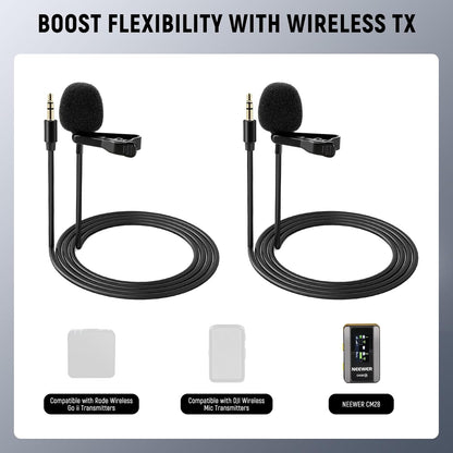 Neewer CM5 Lavalier Lapel Microphone 2-Pack