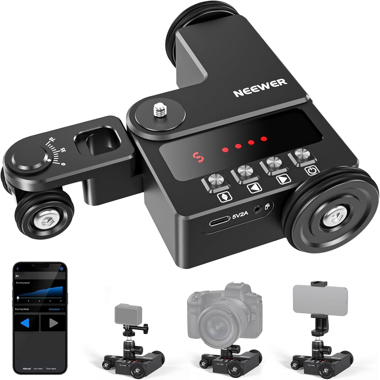 Neewer 10102371 Motorized Camera Dolly - App Controlled