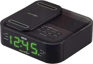 RCA RC250BK Soundflow Wireless Charging Clock Radio — main product image