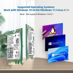 Intel AX210 Tri-Band Wi-Fi 6E Bluetooth 5.3 Network Card