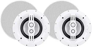 Monoprice 135749 6.5in 3-Way Aluminum Ceiling Speakers Pair