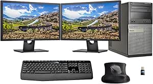 Dell 9020RL101 Optiplex i7 Tower PC & Dual Monitors (Renewed)