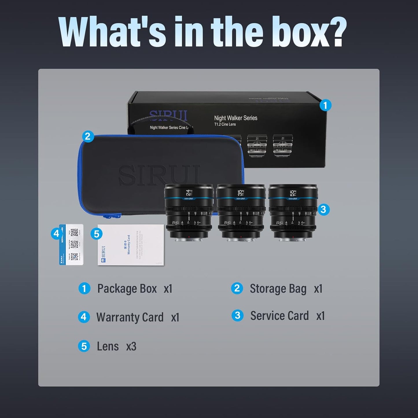 Sirui SP-231456 Night Walker T1.2 Cine Lens Set E-Mount