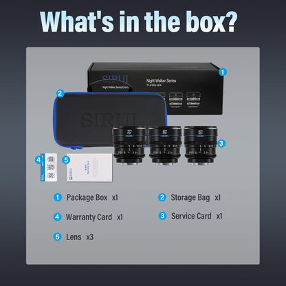 Sirui SP-231456 Night Walker T1.2 Cine Lens Set E-Mount