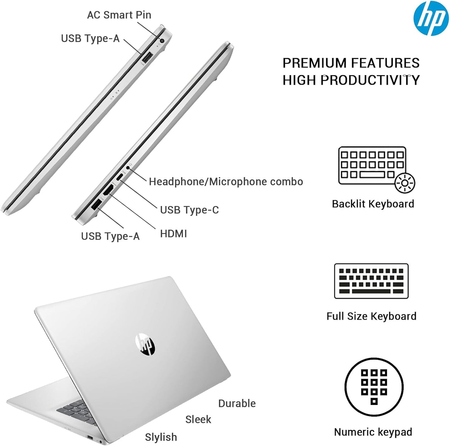HP Essential 17 Touch i7 Laptop 64GB RAM 1TB SSD