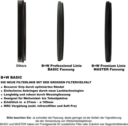 B+W 1102678 - 49mm Basic Black & White (Light Red) Filter