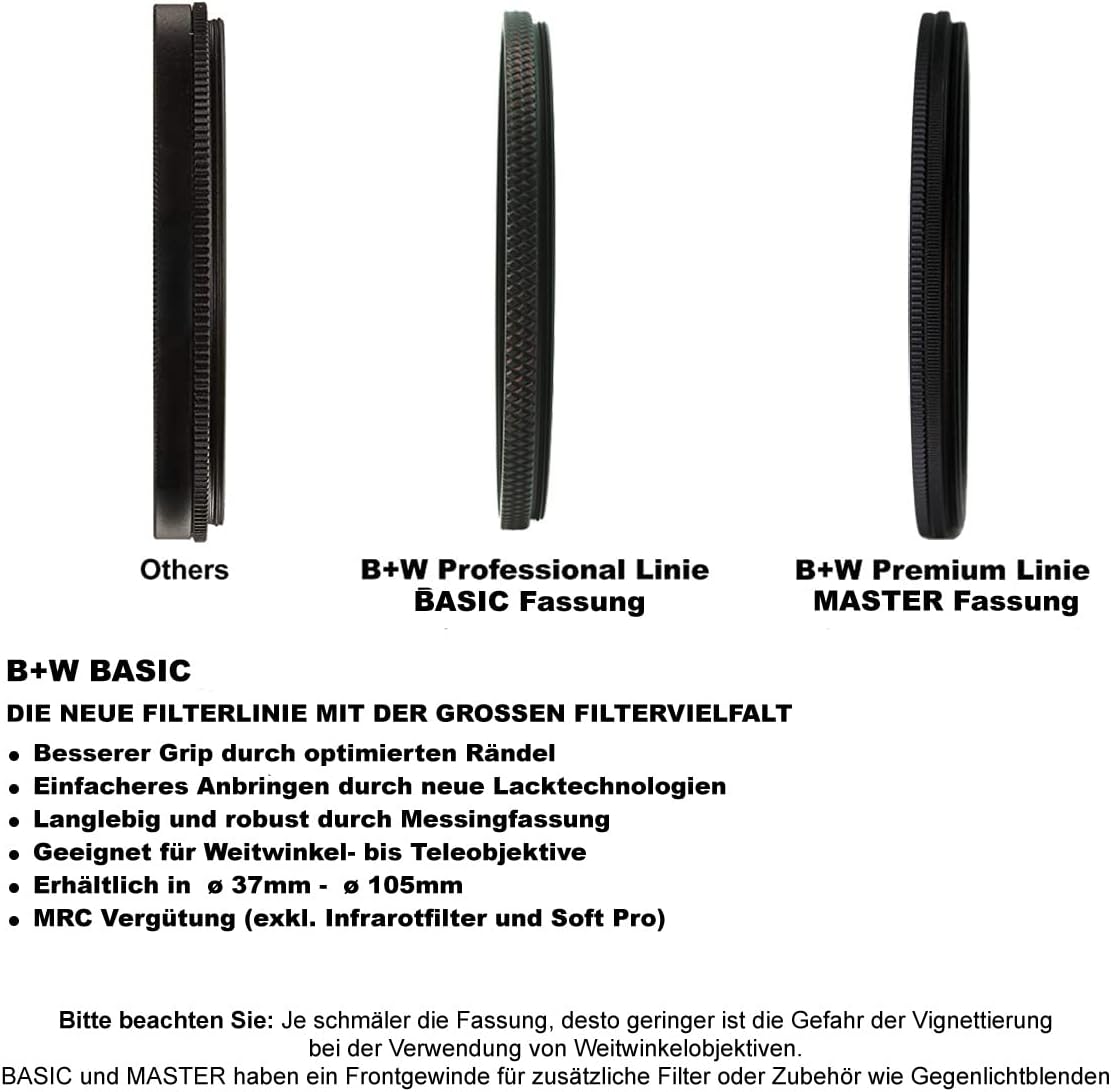 B+W 1100137 52mm Basic UV Haze MRC Filter
