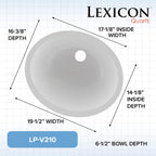 Lexicon LP-V210 White Quartz Composite Vanity Sink