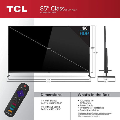 TCL 85S435 85-inch 4K Ultra HD HDR Smart TV