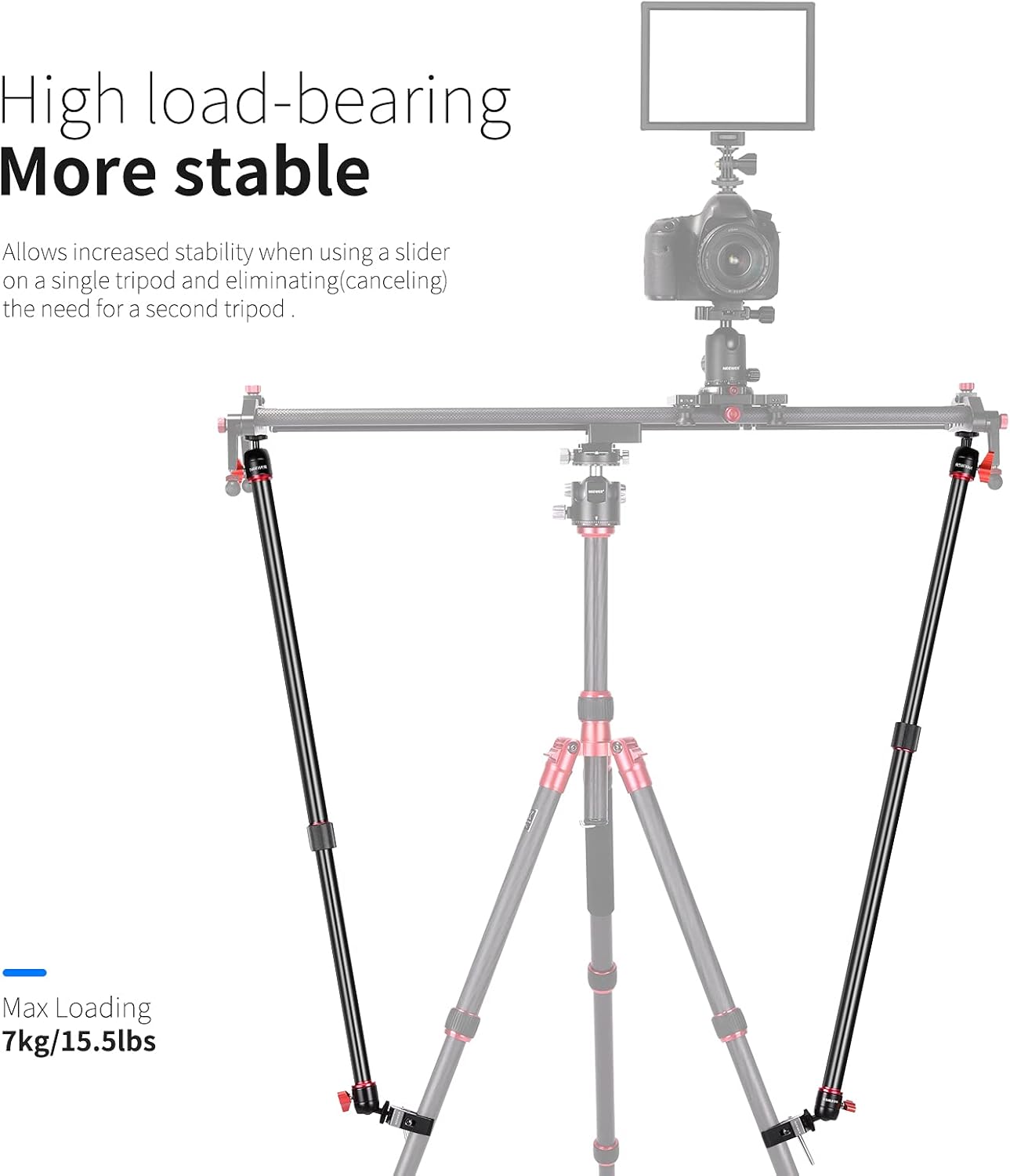 Neewer 10099791 Camera Slider Support Arm Stabilizer 2-Pack
