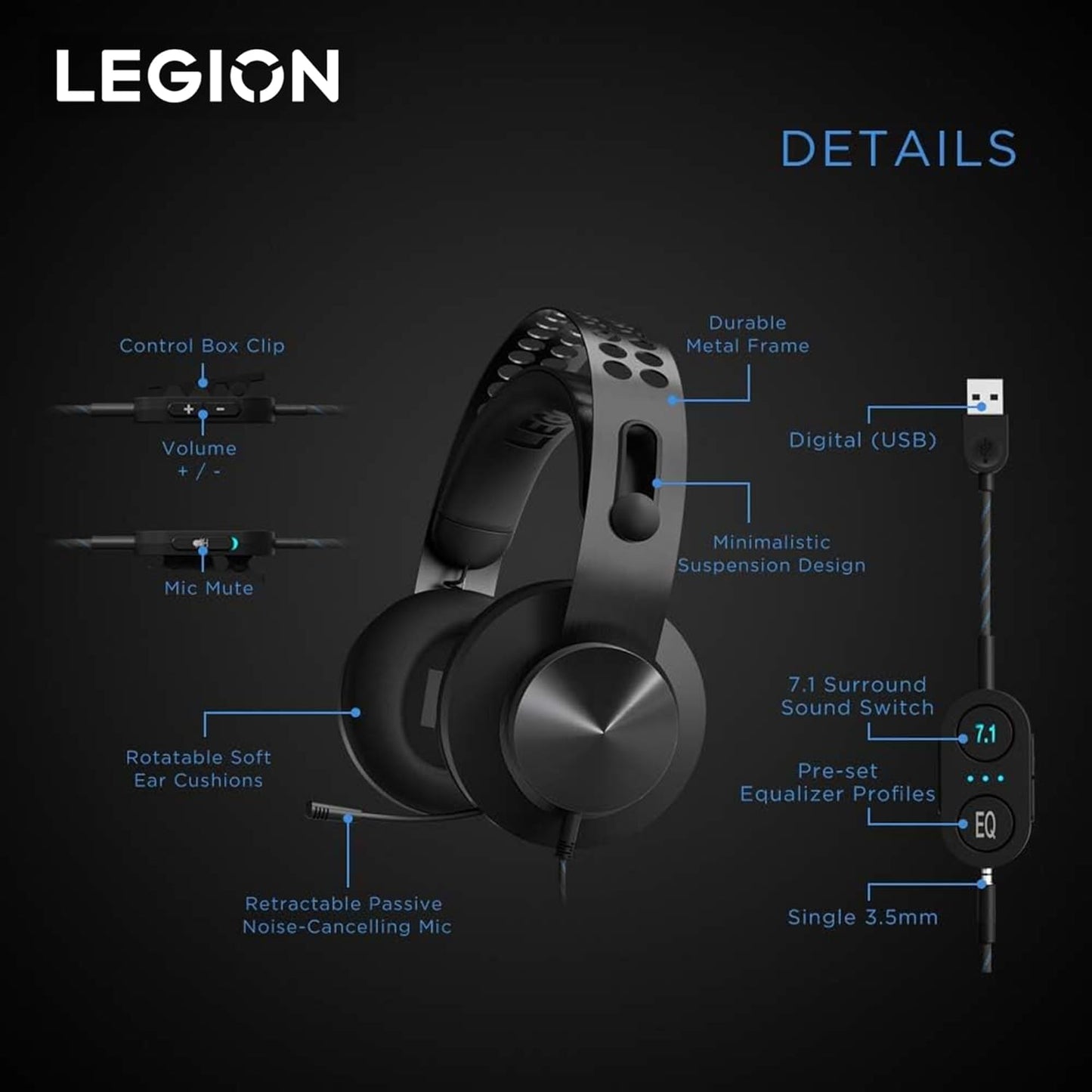 Lenovo Legion H500 PRO 7.1 Surround Gaming Headset