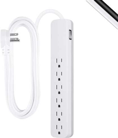 GE 57869 6-Outlet Surge Protector 8ft Cord White