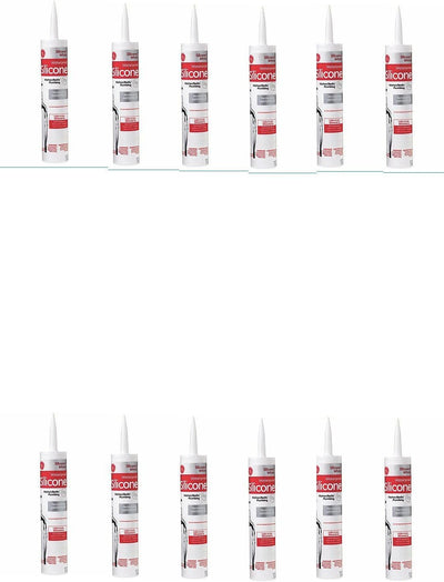 GE 712 White Silicone I Caulk - Bathroom, Tub & Tile (12 Pack)