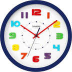 Sharp Colorful Kids Wall Clock 10-Inch Silent