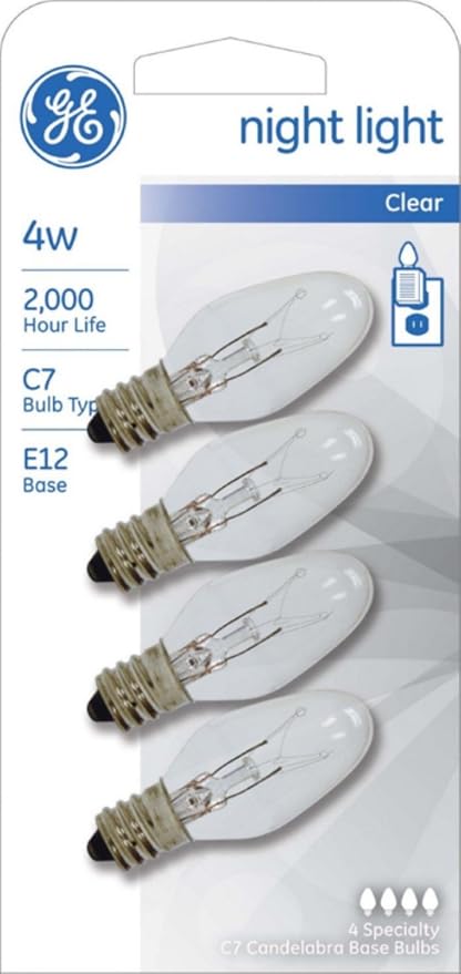 GE Standard Night Light Bulb 4 Watt Clear 5-Pack — main product image