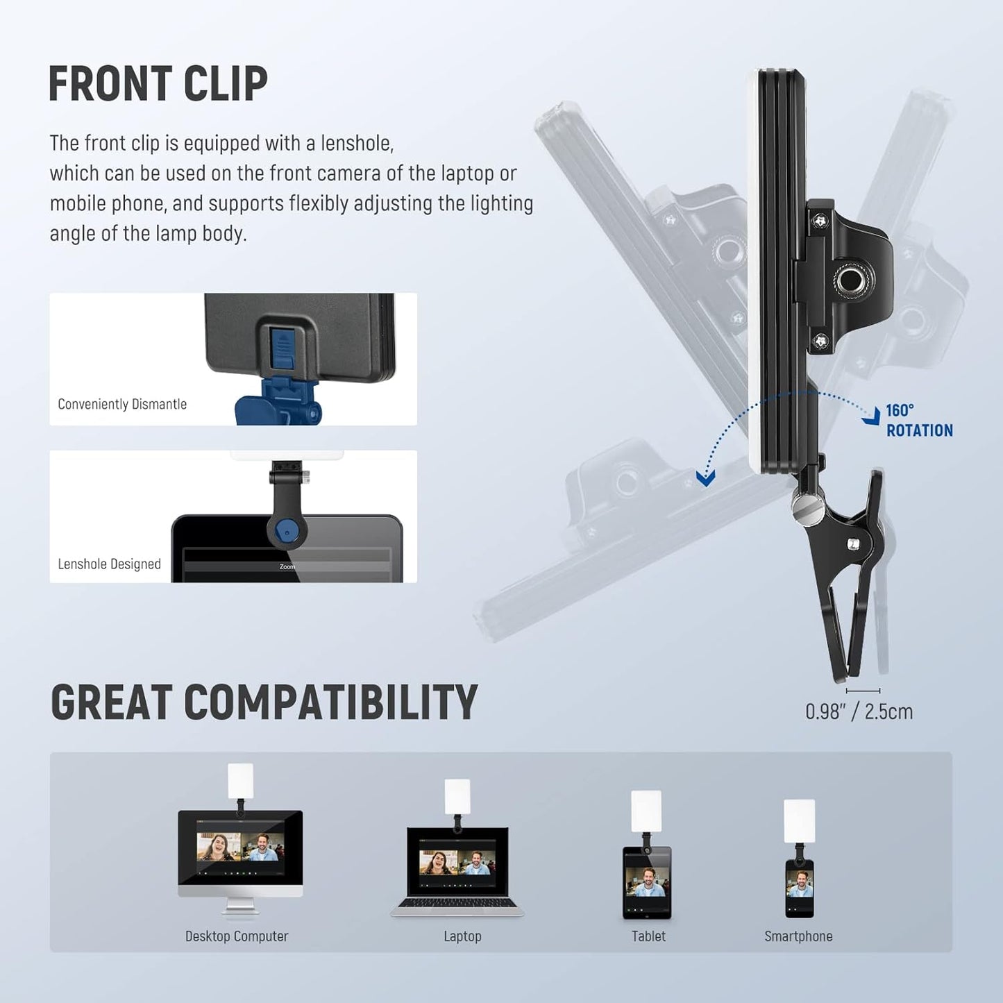 Neewer 10101760 RGB LED Phone Light with Clip