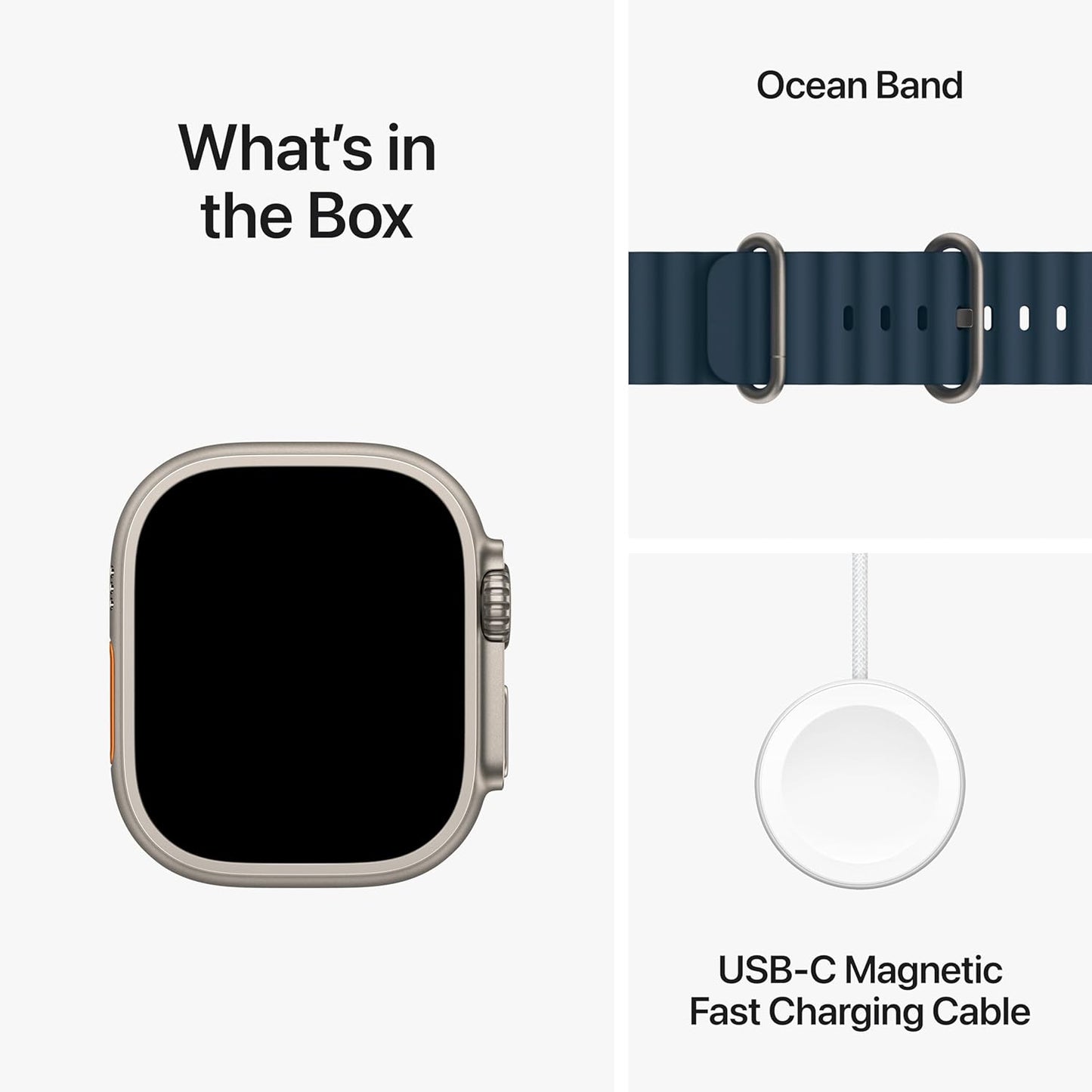 Apple MREG3LL/A Watch Ultra 2: 49mm GPS + Cellular, Titanium Case, Blue Ocean Band