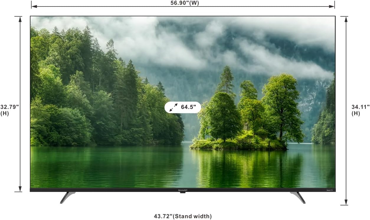 Sharp 4TC65EL8UR 65" 4K Ultra HD Roku TV HDR10 Smart