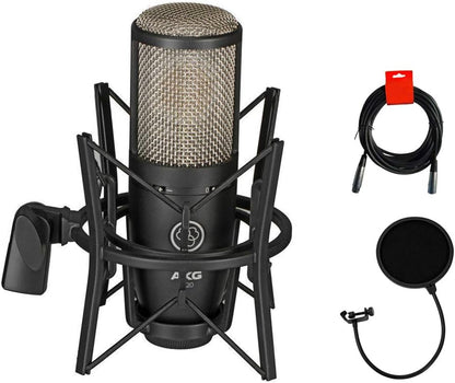AKG P220 Studio Condenser Microphone Bundle - Large Diaphragm