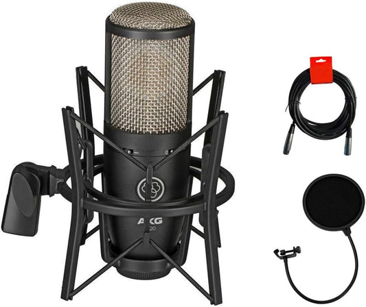 AKG P220 Studio Condenser Microphone Bundle - Large Diaphragm