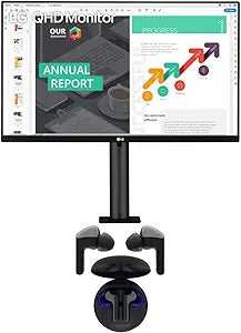 LG E7LG27QN880B 27-Inch QHD Ergo Monitor Bundle