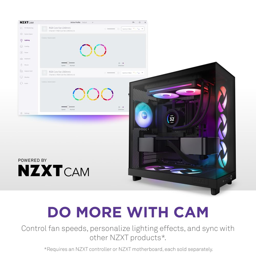 NZXT RF-U24HF-B1 F240 RGB Core Liquid Cooler - 240mm Black