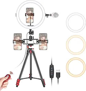 Neewer 10097196 Selfie Ring Light Tripod Stand Phone Holders — main product image