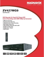 Magnavox ZV427MG9 DVD Recorder VCR Combo Player