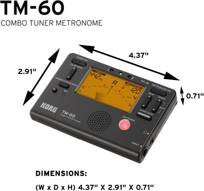 Korg TM60BK Tuner Metronome Black for Musicians