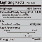 Neewer 35W LED Light Bulbs E26 5700K Daylight Studio Photography