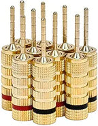 Monoprice 9438 Gold Plated Speaker Pin Plugs 5 Pairs