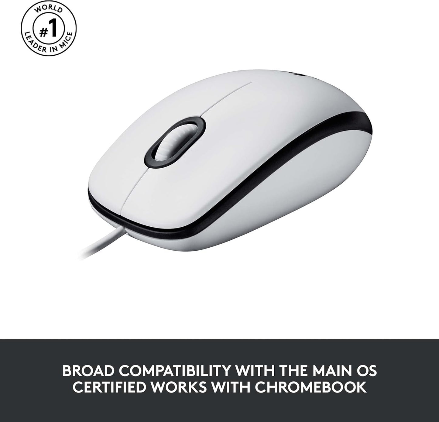 Logitech 910-005004 M100 Wired USB Mouse White