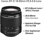 Canon 4000D Rebel T100 DSLR Camera + Lens Bundle - Renewed