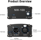 Neewer 40085860 48V Phantom Power Supply + XLR Cable for Condenser Microphones