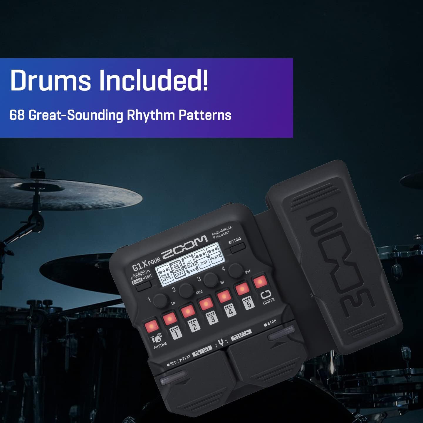 Zoom G1X FOUR Multi-Effects Guitar Pedal Expression Pedal
