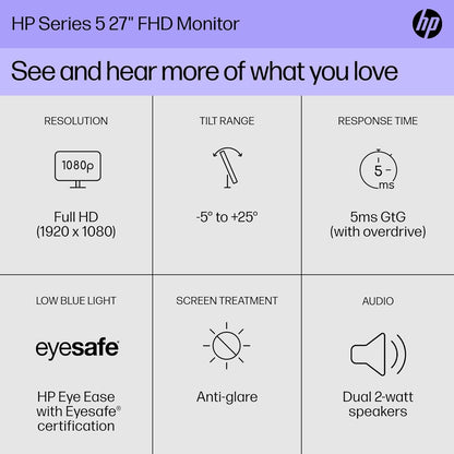 HP 27" FHD IPS Monitor Speakers & Dock Bundle