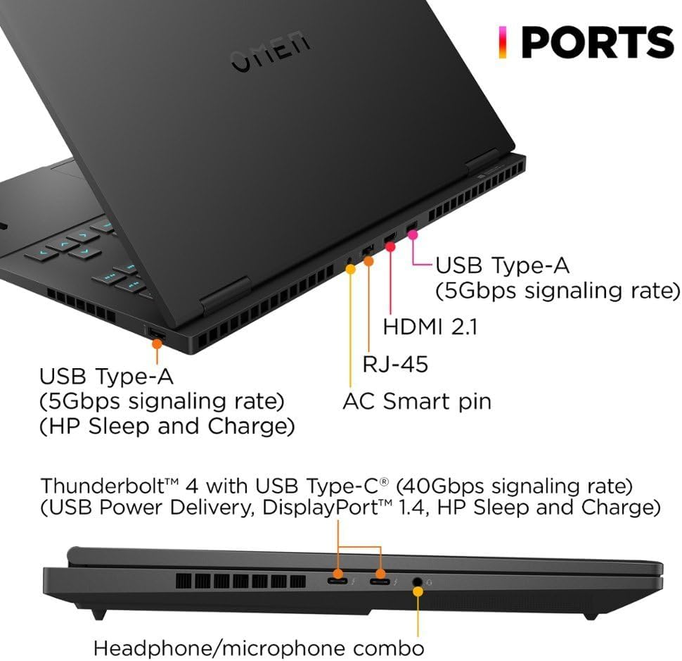 HP OMEN Gaming Laptop - 16" FHD 165Hz, i9-13900HX, RTX 4060, 64GB RAM, 2TB SSD