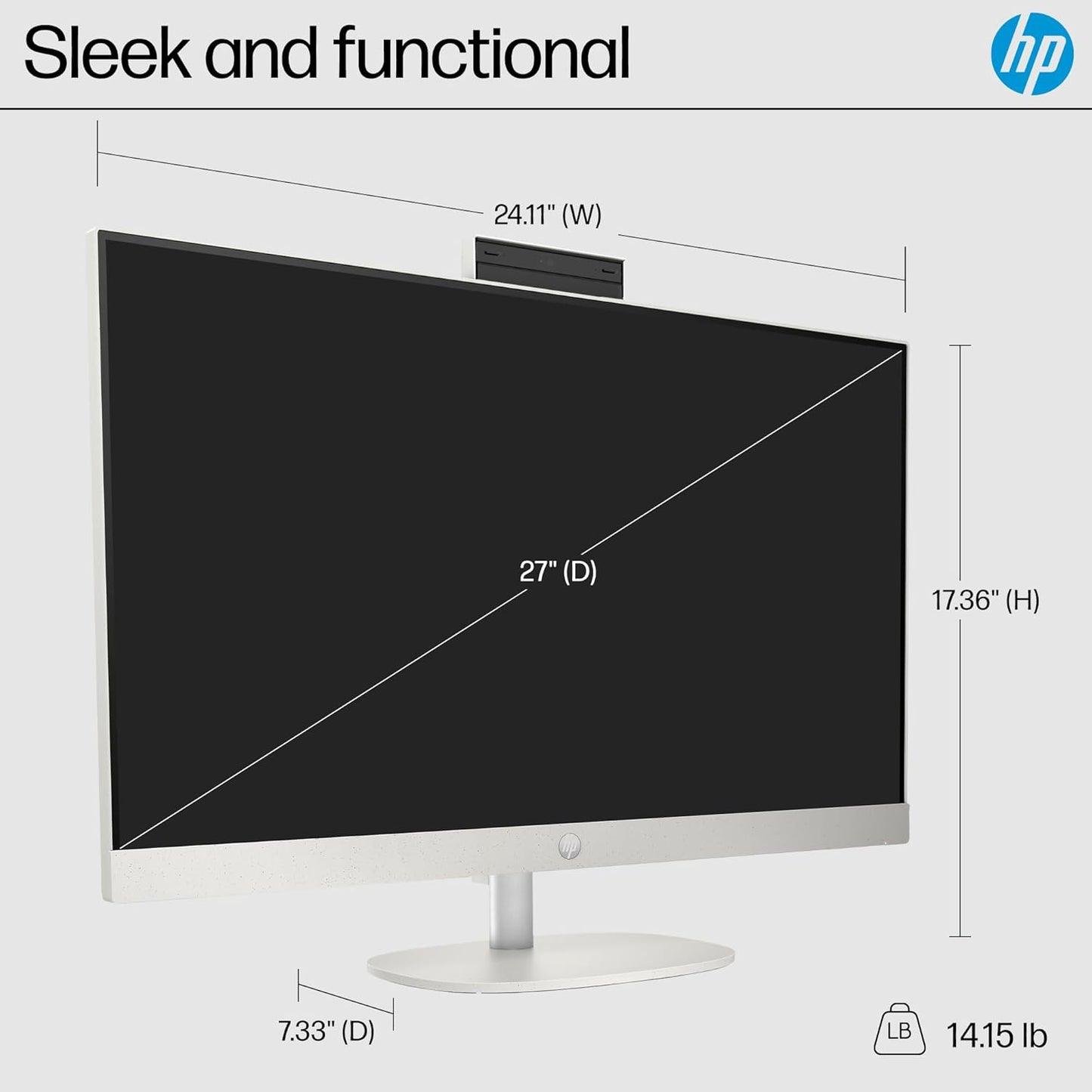 HP 27-cr0012 27" All-in-One Desktop PC (2024)
