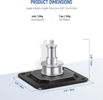 Neewer ST-NA-9: Ceiling Mount Adapter with 5/8” Stud and 1/4” Screw (4 Pack)