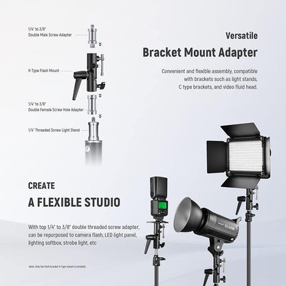 Neewer 10101210 Camera Flash Bracket H-Type with Umbrella Holder