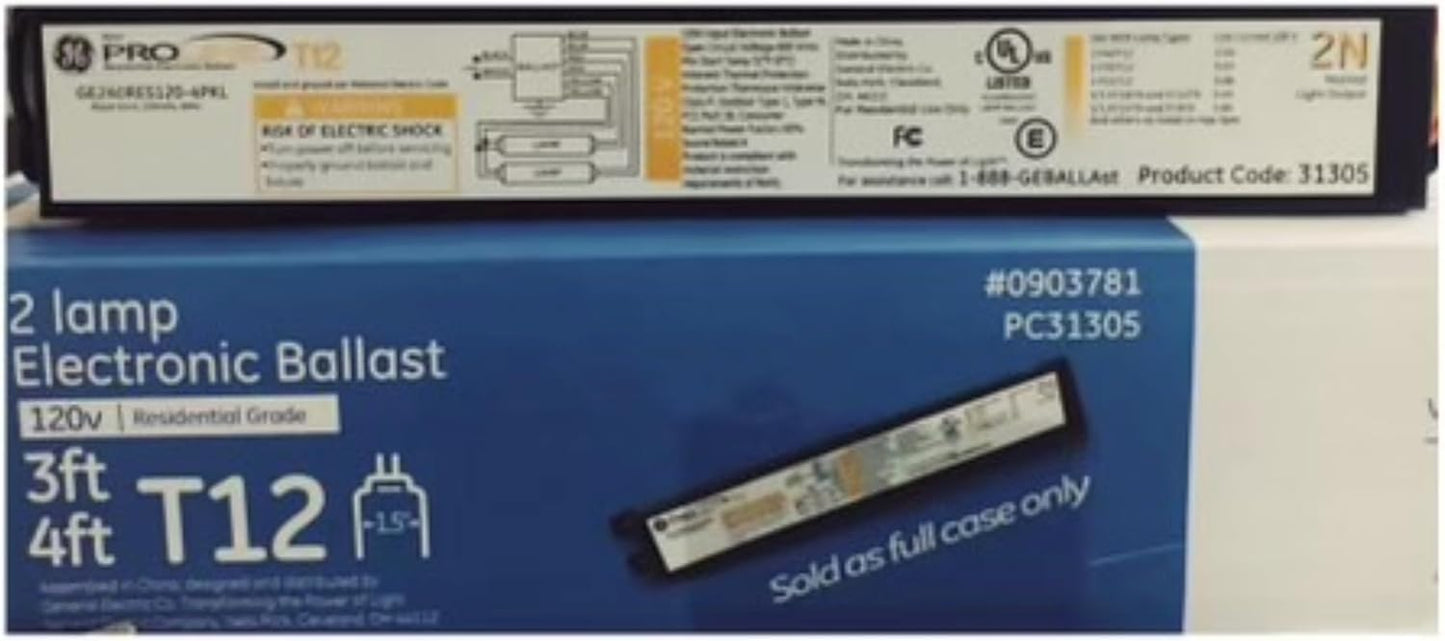 GE 31305 2-Bulb Electronic Fluorescent Light Ballast