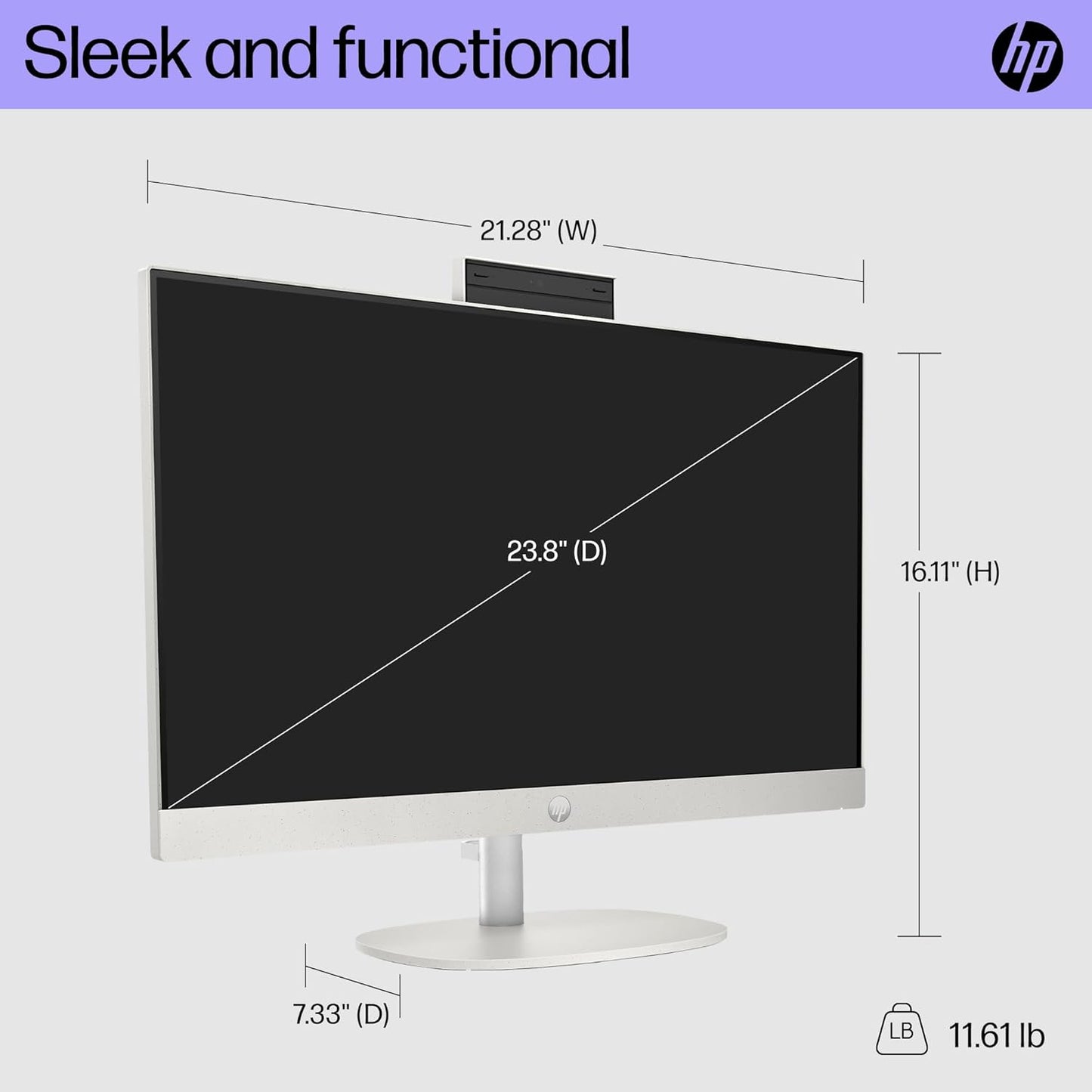 HP 24-cr0220 24" Touchscreen All-in-One Desktop Ryzen 3