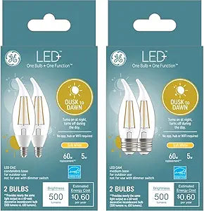 GE LED+ Dusk to Dawn Light Bulbs Bundle Outdoor Soft White