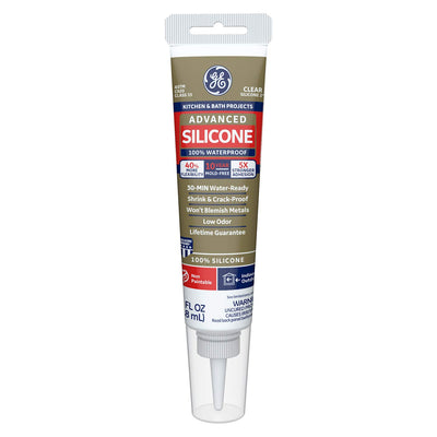 GE GE284 Advanced Silicone 2 Kitchen & Bath Sealant, Clear